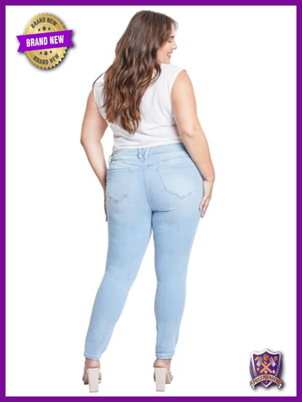 Plus Size High Rise Skinny Jeans WannaBettaButt Butt Lifting Eco Friendly - Picture 3 of 4